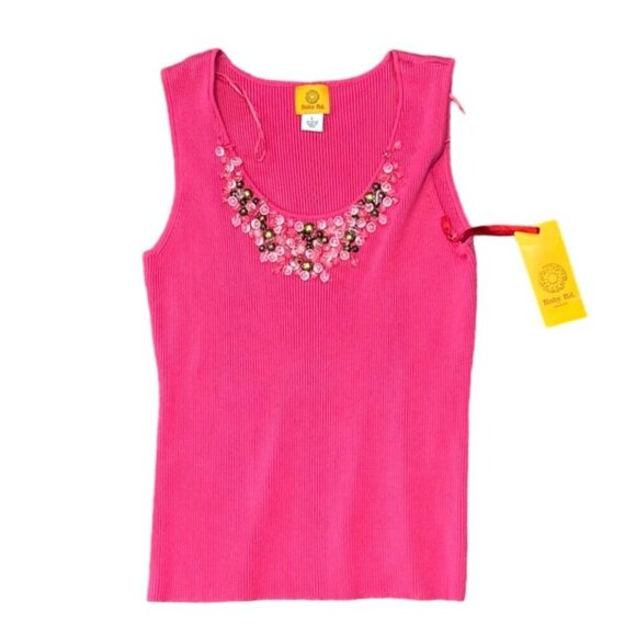 (5 for $25) Ruby Rd. Embellished Sleeveless Sweater Size Large NWT - Picture 6 of 7